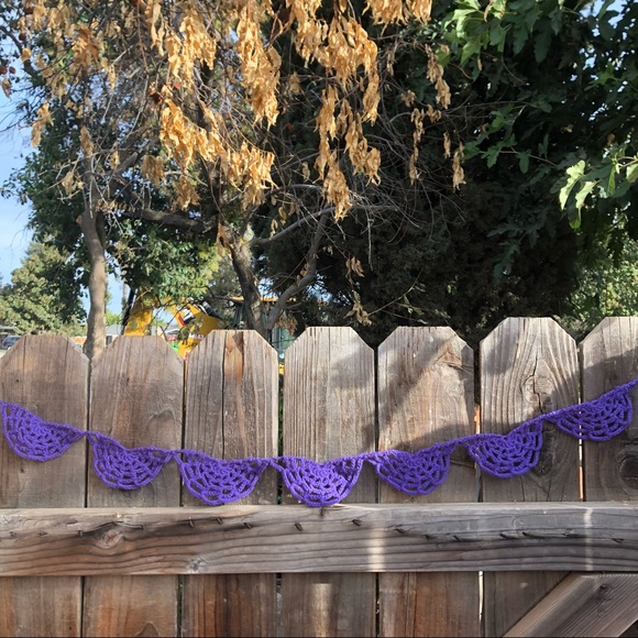 Handmade Crochet Purple Web Garland